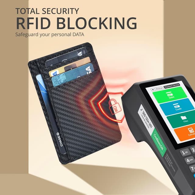 Detalle de Real Leather Slim Minimalist Wallet with RFID Blocking – Dark Brown front pocket card holder