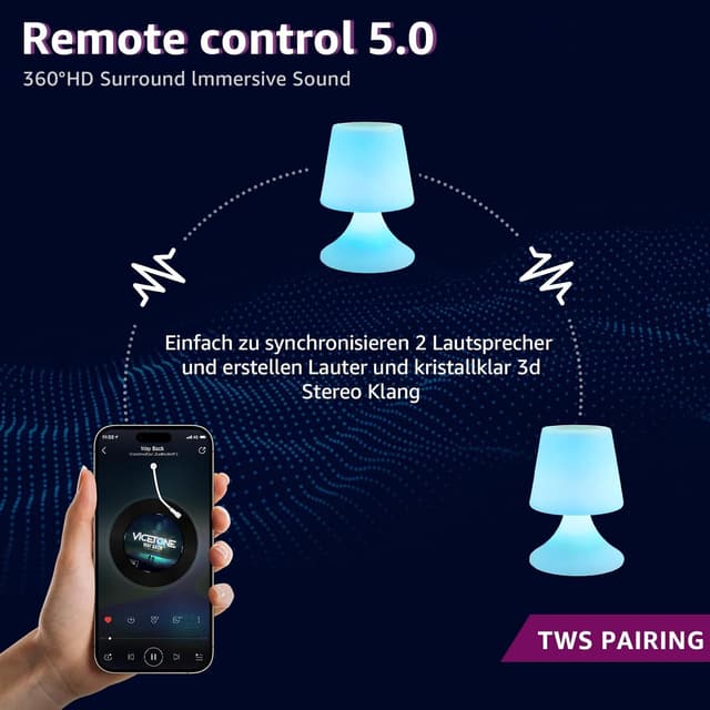 Thumbnail 6 de uuffoo LED Tischlampe Akku Kabellos IP44