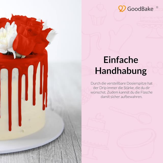 Thumbnail 2 de GoodBake Happy Drip Rot 145 g 🎂