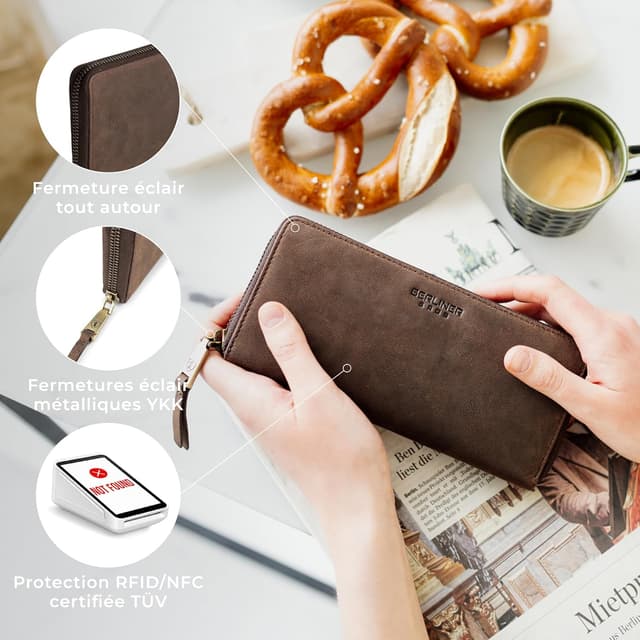 Detalle 2 de Berliner Bags Palma portefeuille cuir 20 cm