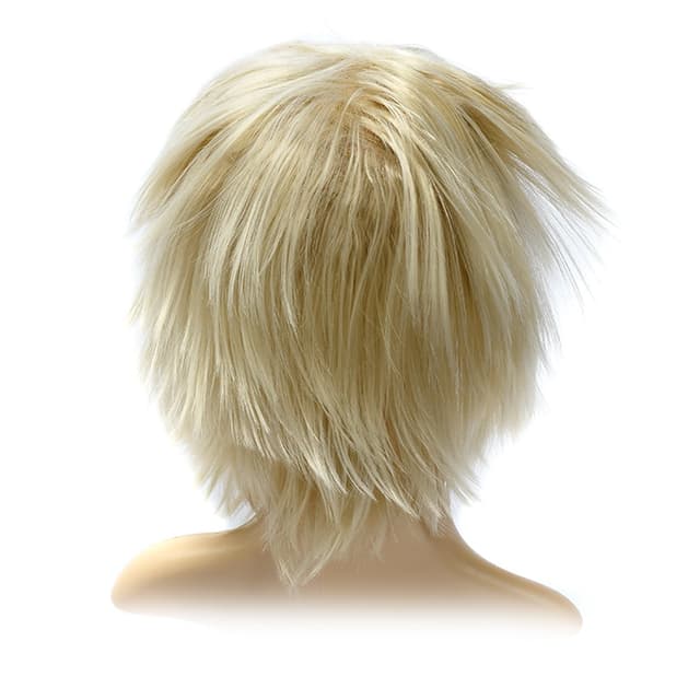 Detalle de Luxiremi Cosplay Perücke Blond, gerade, kurz und gestuft – synthetisch für Halloween & Karneval