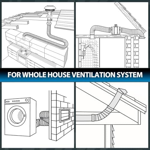Thumbnail 6 de Hon&Guan Ø100 mm manguera flexible de ventilación de aluminio (2 m) para campana y extracción