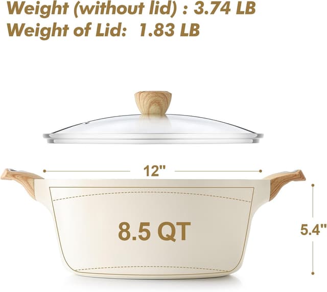 Detalle 2 de SENSARTE Ceramic Nonstick Stock Pot 8.5 QT 🍲