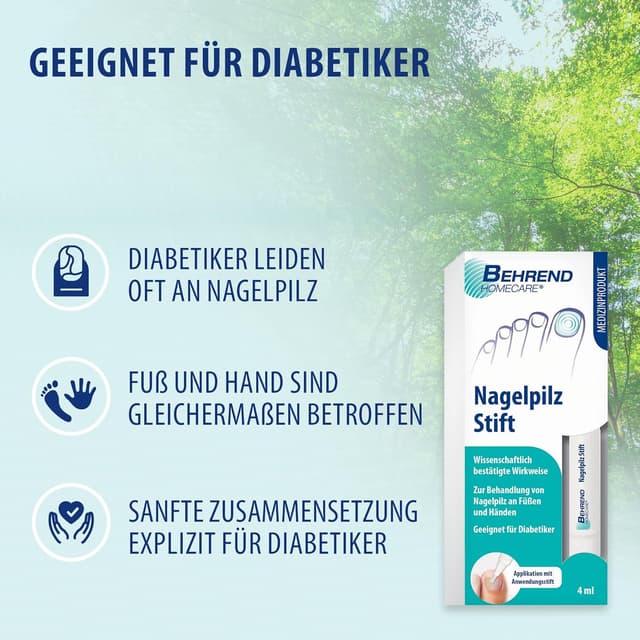 Detalle de Behrend Homecare Nagelpilz Stift – medizinisches Lack-Set für Finger- & Fußnägel bei Nagelpilz