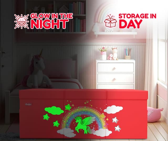 Thumbnail 2 de RUTIFUN XL Unicorn Toy Box - Foldable Storage with Lid