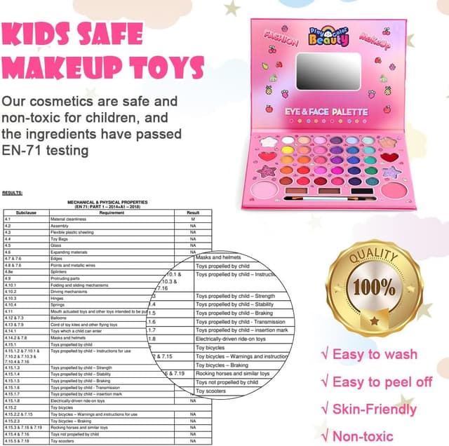 Detalle de Aomig Trucco Ombretti per Bambini Sirena: set lavabile per gioco di finzione (3–8 anni)