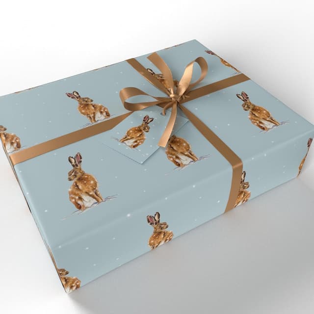 Thumbnail 1 de Re-wrapped Luxury ECO Gift Wrap 6 sheets — Winter Brown Hares