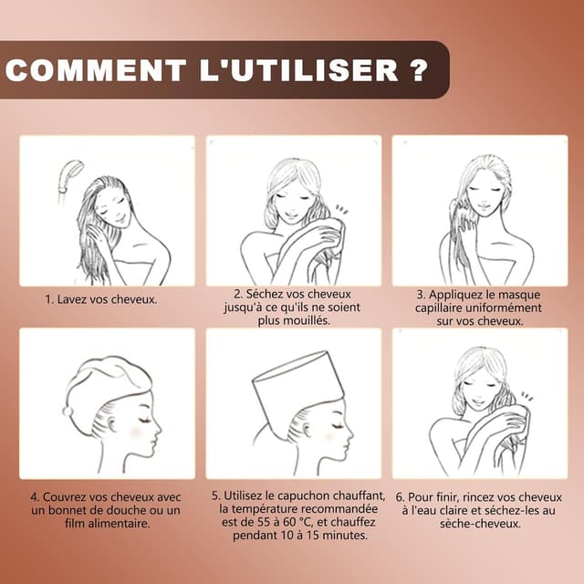 Thumbnail 6 de Biutee casque chauffant à vapeur pour soins capillaires (bonnet électrique) – noir