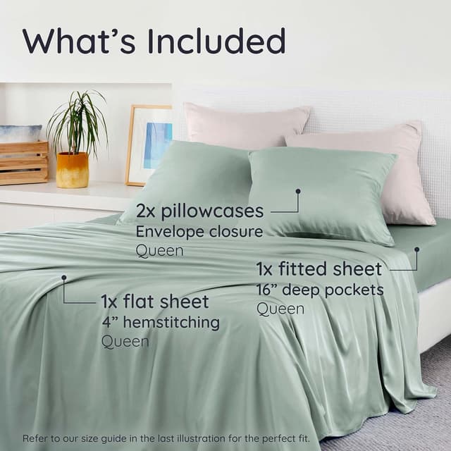 Detalle 2 de Bambaw 100% Viscose Bamboo Sheets Queen 16"