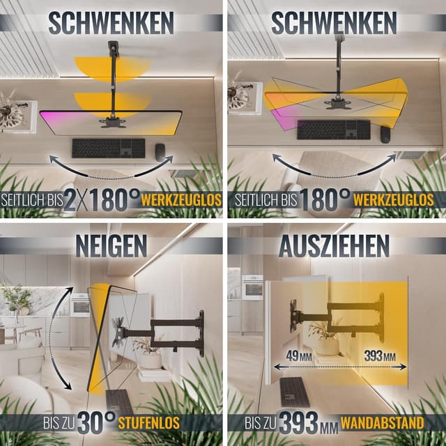 Thumbnail 2 de RICOO S7911 Monitor Wandhalterung