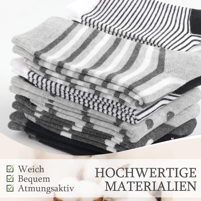 Detalle de 10 Paar Socken Damen 39-42 Baumwolle Ringelsocken