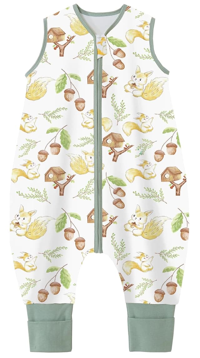 Detalle de Chilsuessy Baby Schlafsack mit Beinen 1,5 Tog (90 cm) – Baumwolle, unisex, 6–18 Monate