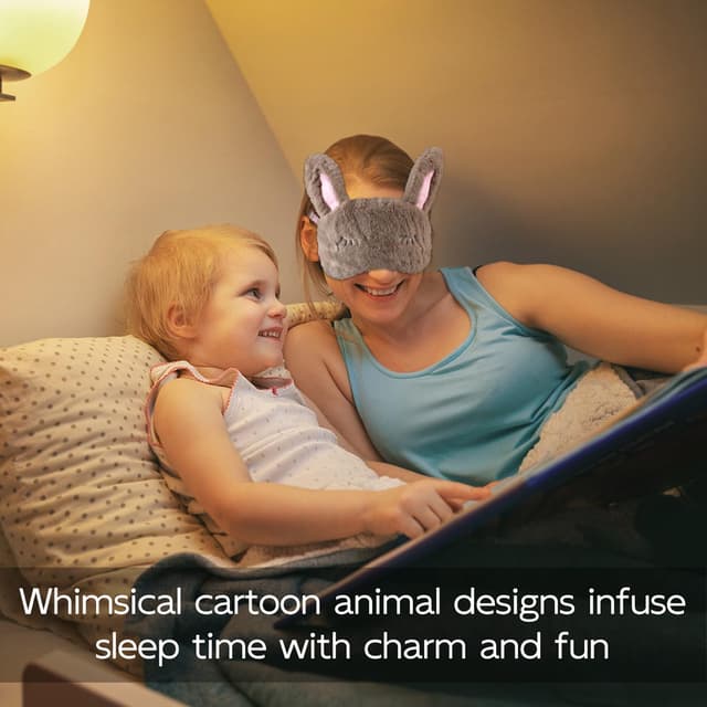Detalle de VerteLife Sleep Mask Cute Bunny 3D Animal Eye Mask (Soft Plush Blindfold, Brown)