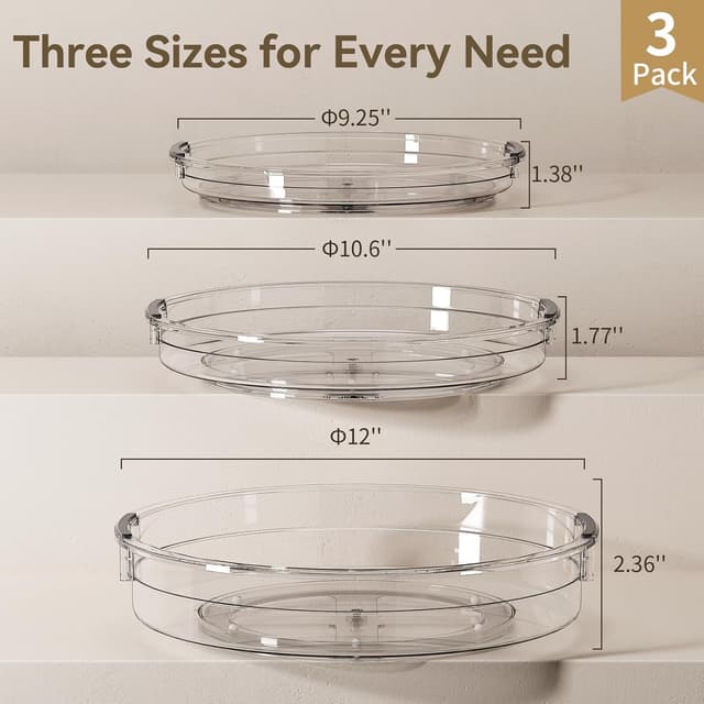 Thumbnail 5 de LAMU Lazy Susan 3-pack, 9.25", 10.6", 12"