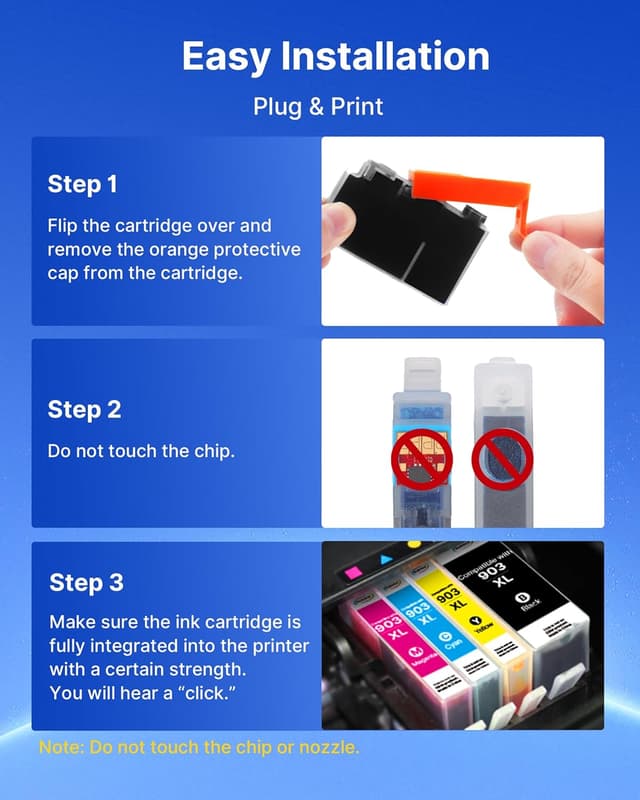 Thumbnail 6 de RUDGUZ 903 XL kompatible Druckerpatronen im 4er-Multipack für HP OfficeJet 6950/6951 & Pro 6960/6970/6974