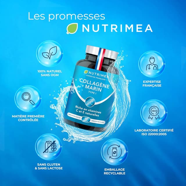 Thumbnail 6 de Nutrimea CollagĂšne marin type 1 900 mg pour peau et articulations đ