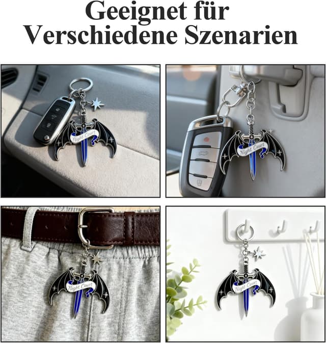 Detalle 2 de Komergave Schlüsselanhänger Drache – praktischer Taschenanhänger aus Zinklegierung für Schlüssel und Alltag