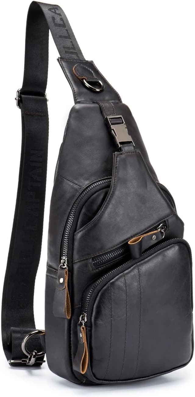 Detalle de WeeDee sacoche bandoulière cuir 32 x 8 x 18 cm