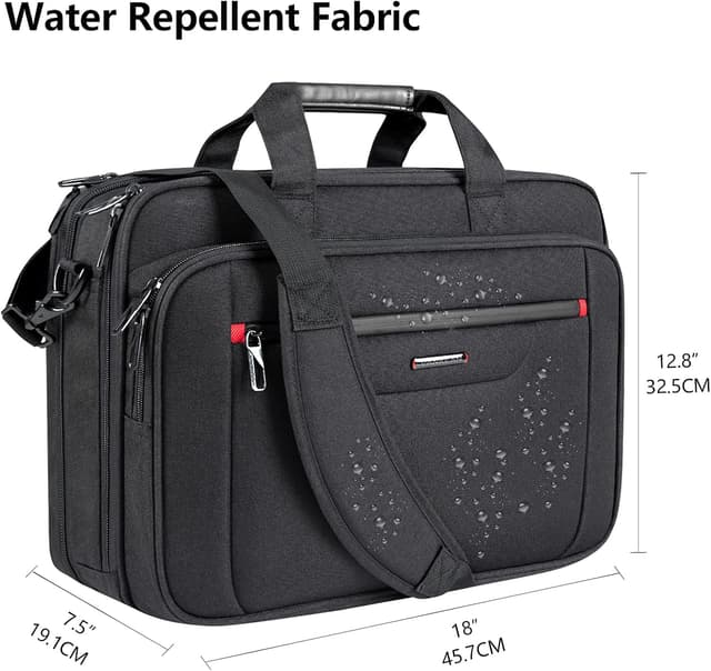 Detalle de VANKEAN premium laptop briefcase with water-repellent canvas and RFID pockets (fits up to 17.3-inch)