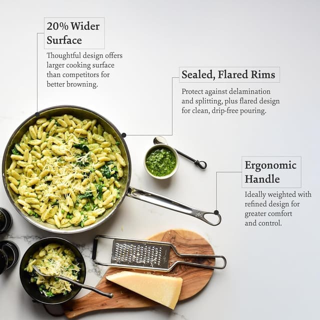 Detalle de Hestan ProBond Collection 10-Piece ProBond Clad Stainless Steel Cookware Set (Induction Compatible)