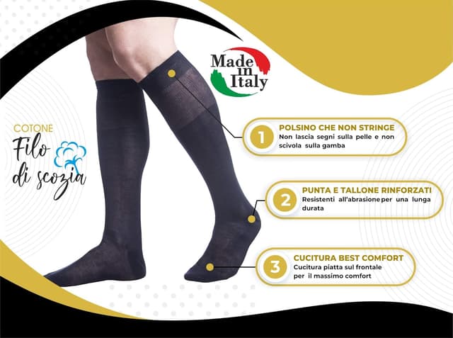 Thumbnail 4 de PETTI Calzini uomo 6 paia Filo di Scozia 🇮🇹