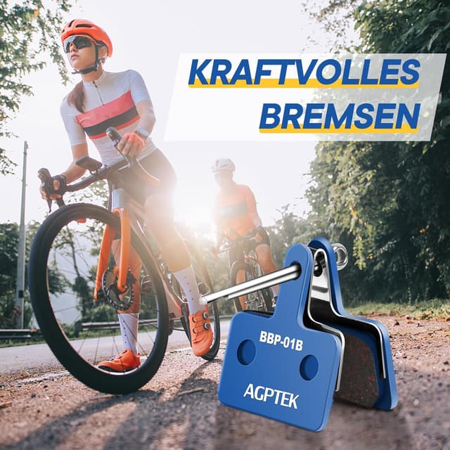 Detalle 2 de AGPTEK 4X Bremsbeläge für Scheibenbremsen (4 Stück) – semimetallisch für Mountainbike