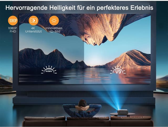 Thumbnail 2 de YABER PRO V9 vidéoprojecteur 4K Full HD 1080p WiFi6