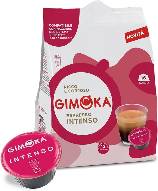 Detalle de Gimoka capsule compatibili con Nescafé Dolce Gusto, gusto intenso (64 capsule totali) • Intensità 11