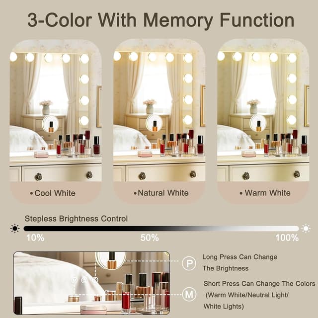 Detalle de Ratsamee Hollywood Vanity Mirror 23" with 15 bulbs