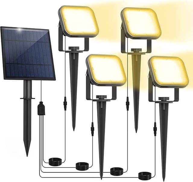 Imagen de NATPOW Foco Solar Exterior Jardín 4 en 1 🌞 IP65 en OfertitasTOP