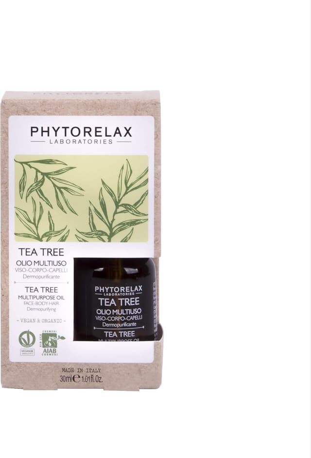 Detalle de Phytorelax Laboratories Olio Multiuso con tea tree (30 ml) – dermopurificante per viso, corpo, capelli
