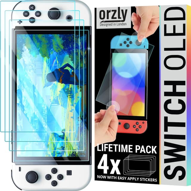 Detalle de Orzly Glass Screen Protector for Nintendo Switch OLED 4 pack