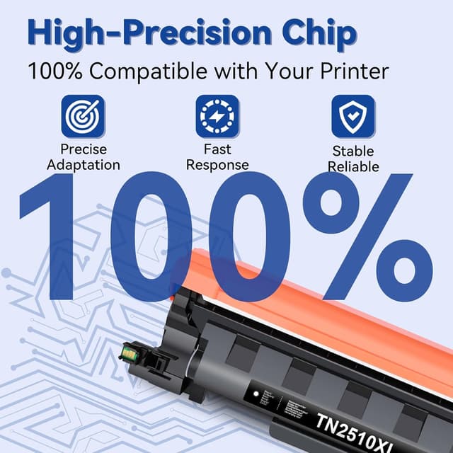 Detalle 2 de Lemero TN2510 / TN2510XL Toner kompatibel (4er-Pack) für Brother MFC & HL in Schwarz mit Chip