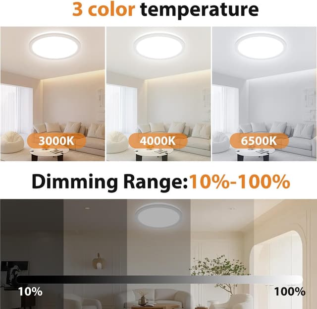 Detalle 2 de slochi LED Deckenleuchte Dimmbar 40CM