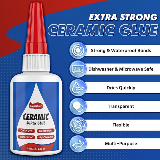 Detalle 2 de Ceramic Glue 35g x 2 Pack – ultra strong instant waterproof adhesive for porcelain, pottery and tiles