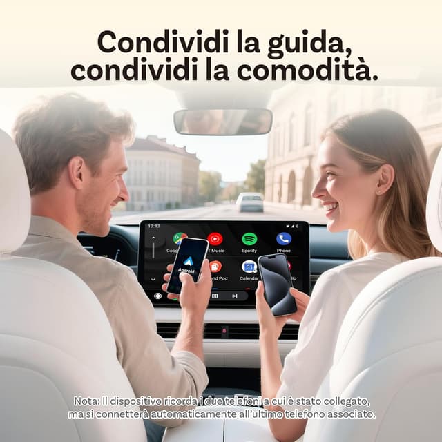 Detalle de OTTOCAST (2026 aggiornato) Adattatore wireless 2 in 1 CarPlay & Android Auto Mini Slim con supporto multi-utente