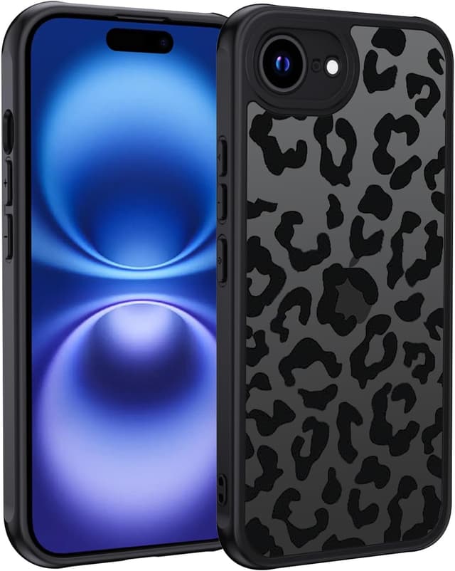 Detalle de Coque XTCASE iPhone 16e / 17e aesthetic mode léopard, translucide mate, avec bumper TPU antichoc