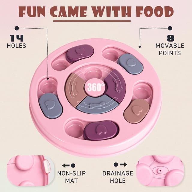 Detalle de TRIGRAND Giocattolo intelligente per cani con puzzle e alimentazione lenta (rosa)