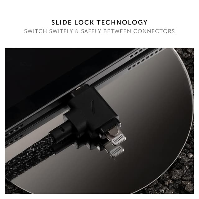 Thumbnail 6 de Native Union Belt Cable Duo 1.5m/5ft ultra-strong braided 2-in-1 MFi charging cable (Lightning & Type-C) – Kraft