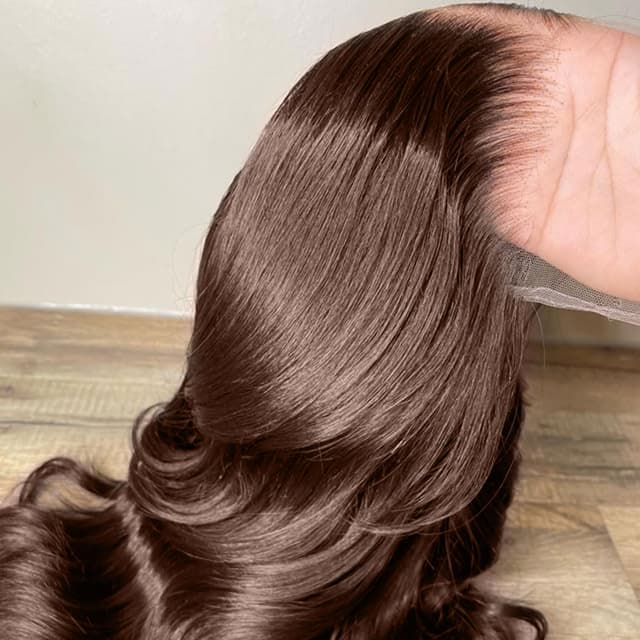 Thumbnail 6 de 250% Density 13x6 HD Lace Front Deep Wave Human Hair Wigs (Chocolate Brown)