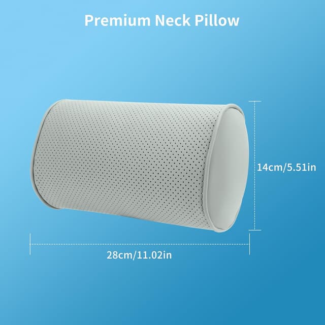 Detalle 2 de Dapucarin Car Headrest Pillow for Driving – 100% memory foam neck support, luxury leather feel