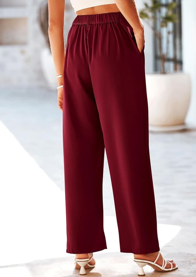 Detalle de PRETTYGARDEN Wide Leg Pants for Women — High-Waisted Business Casual Work Pants with Pockets