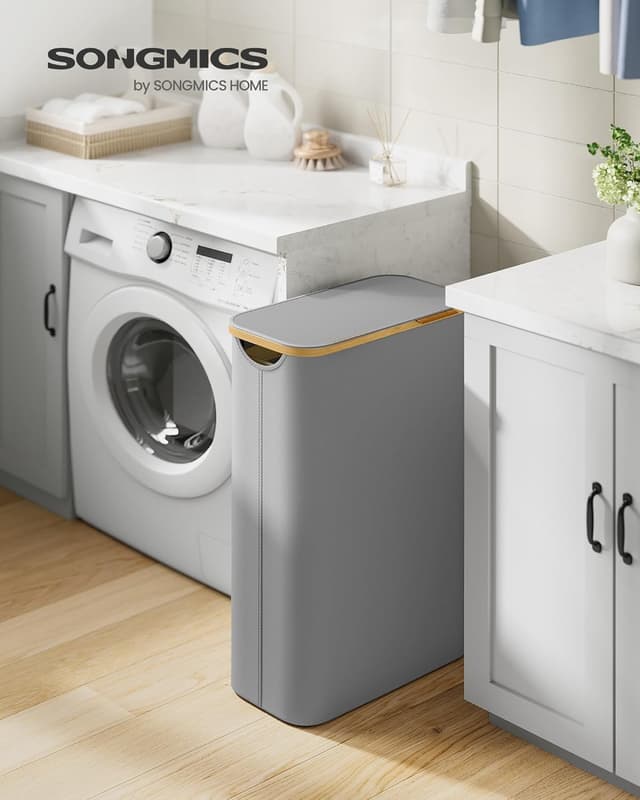 Detalle 2 de SONGMICS Cesto de Ropa 65 L estrecho