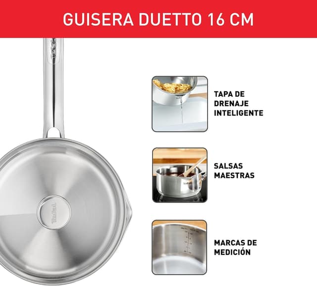 Thumbnail 1 de Tefal Duetto Cazo 16 cm, acero inoxidable