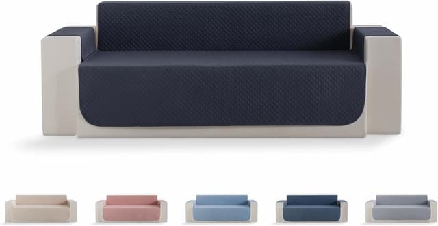 Detalle de Housse de canapé matelassée à losanges Todocama pour canapé 3 places – gris foncé, respirante et facile d’entretien