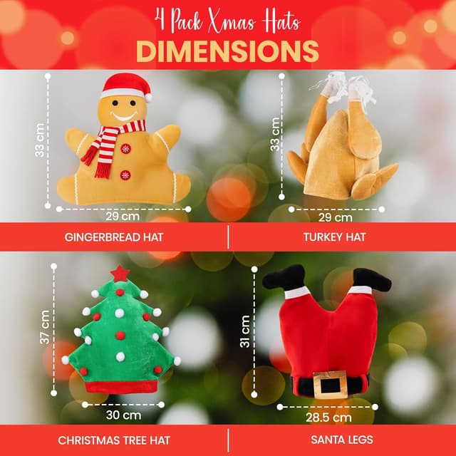 Thumbnail 1 de REDSTAR FANCY DRESS 4pc Novelty Christmas Hats Pack