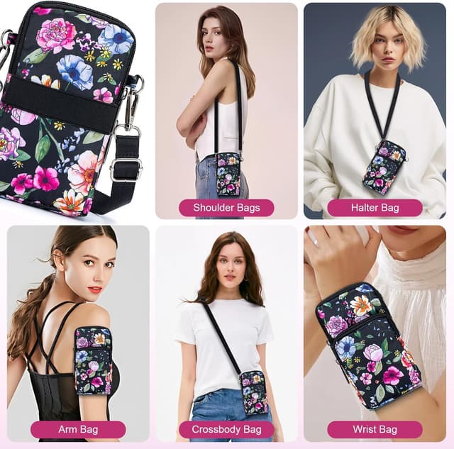 Detalle 2 de SUCIKORIO borsetta porta cellulare da donna impermeabile con tracolla regolabile