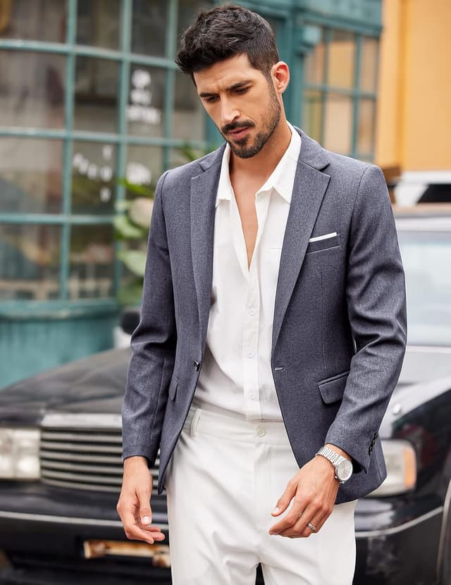 Detalle 2 de COOFANDY Men’s Slim Fit One-Button Sport Blazer Jacket with Notched Lapel