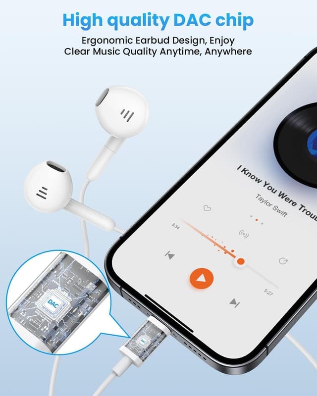 Detalle 2 de Ohuhu USB C Kopfhörer mit Mikrofon