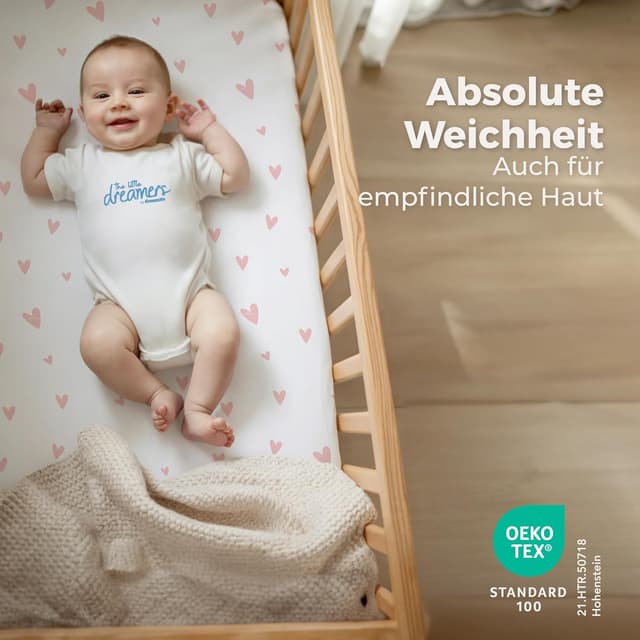 Thumbnail 5 de Dreamzie Set 2 Spannbettlaken 50x83 Heart